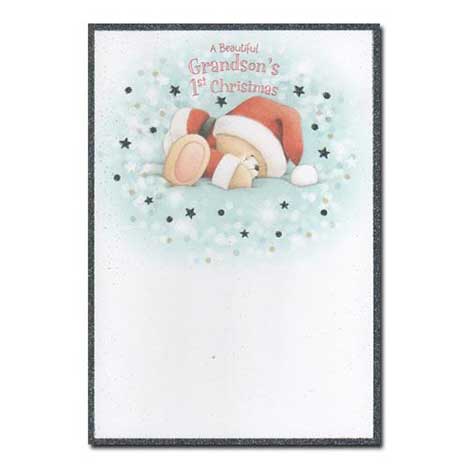 Grandsons First Christmas Forever Friends Christmas Card